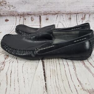 Madden Men's Black Leather Navy Lining  Slip On Loafers Size 11.5